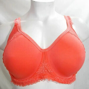Comfort Choice 27-0906-1  Lace Trimmed‎ Spacer Underwire Bra 48C CoralExcellent